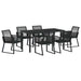 Set de masă pentru grădină 7 pcs Negru - WALTI WALTI