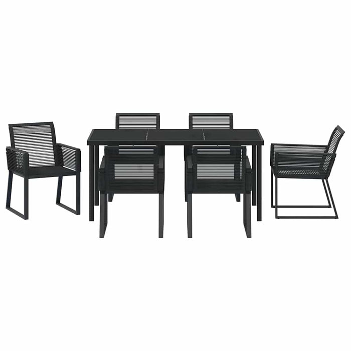 Set de masă pentru grădină 7 pcs Negru - WALTI WALTI