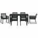 Set de masă pentru grădină 7 pcs Negru - WALTI WALTI