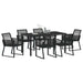 Set de masă pentru grădină 7 pcs Negru - WALTI WALTI
