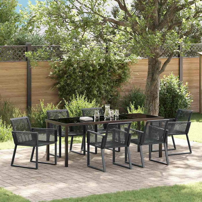 Set de masă pentru grădină 7 pcs Negru - WALTI WALTI