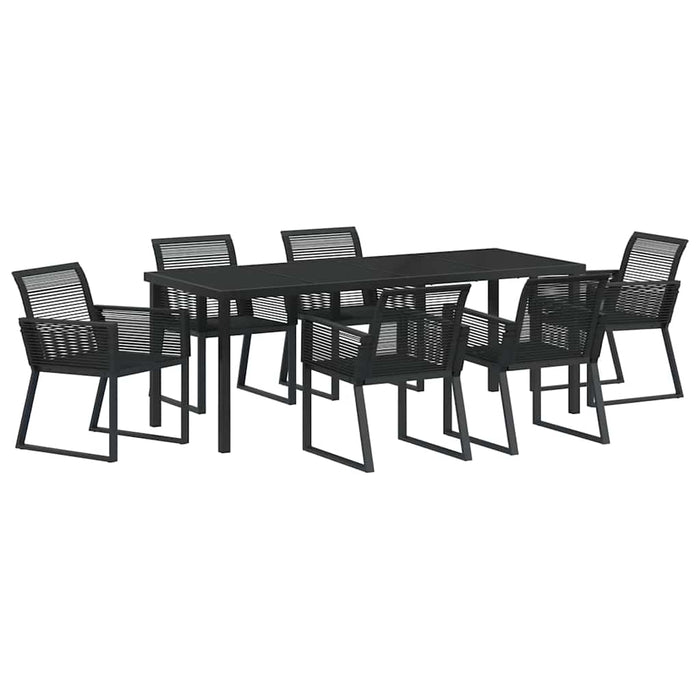 Set de masă pentru grădină 7 pcs Negru - WALTI WALTI