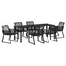 Set de masă pentru grădină 7 pcs Negru - WALTI WALTI