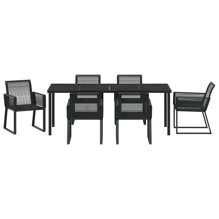 Set de masă pentru grădină 7 pcs Negru - WALTI WALTI
