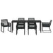 Set de masă pentru grădină 7 pcs Negru - WALTI WALTI