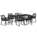 Set de masă pentru grădină 7 pcs Negru - WALTI WALTI