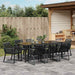 Set de masă pentru grădină 9 pcs Negru - WALTI WALTI