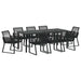 Set de masă pentru grădină 9 pcs Negru - WALTI WALTI