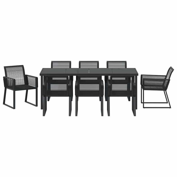 Set de masă pentru grădină 9 pcs Negru - WALTI WALTI