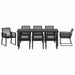 Set de masă pentru grădină 9 pcs Negru - WALTI WALTI