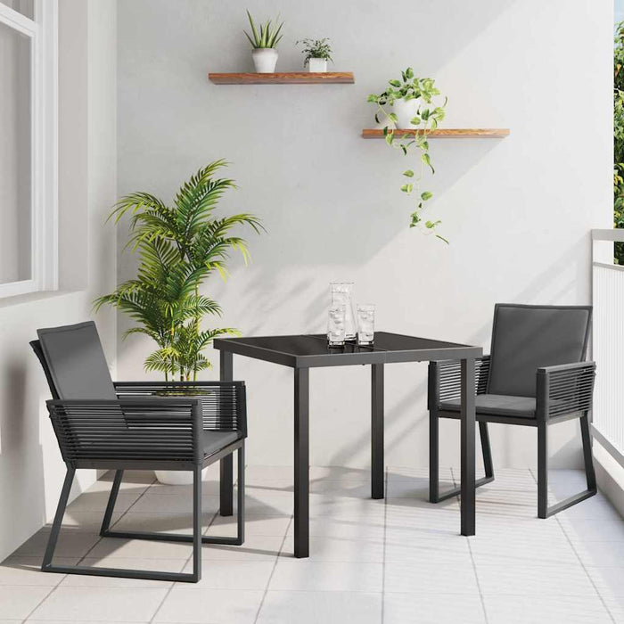 Set de masă pentru grădină 3 pcs Negru - WALTI WALTI