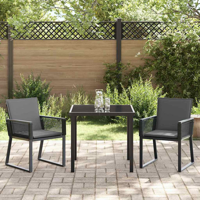Set de masă pentru grădină 3 pcs Negru - WALTI WALTI