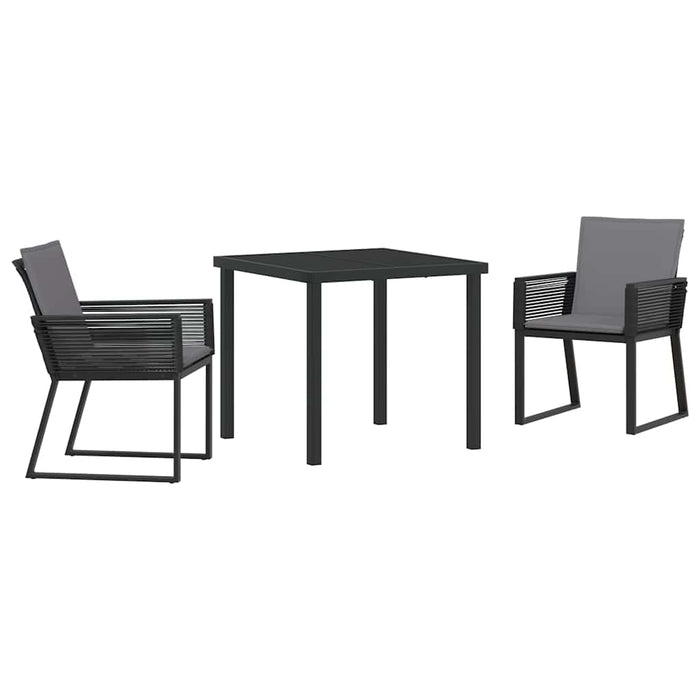 Set de masă pentru grădină 3 pcs Negru - WALTI WALTI