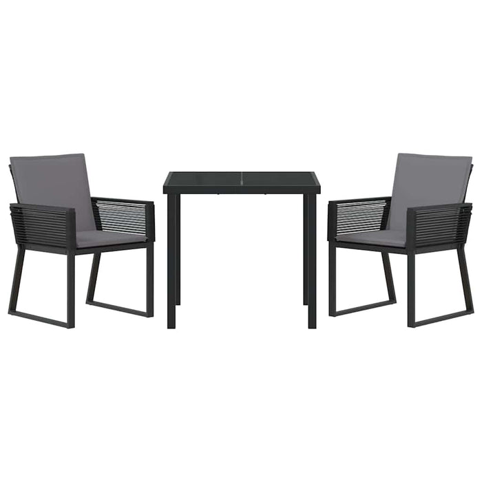 Set de masă pentru grădină 3 pcs Negru - WALTI WALTI