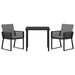Set de masă pentru grădină 3 pcs Negru - WALTI WALTI