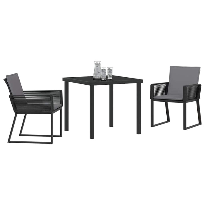Set de masă pentru grădină 3 pcs Negru - WALTI WALTI