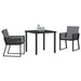 Set de masă pentru grădină 3 pcs Negru - WALTI WALTI