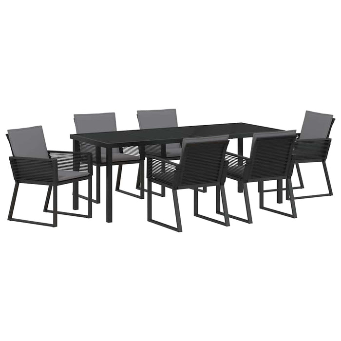 Set de masă pentru grădină 7 pcs Negru - WALTI WALTI