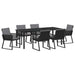 Set de masă pentru grădină 7 pcs Negru - WALTI WALTI
