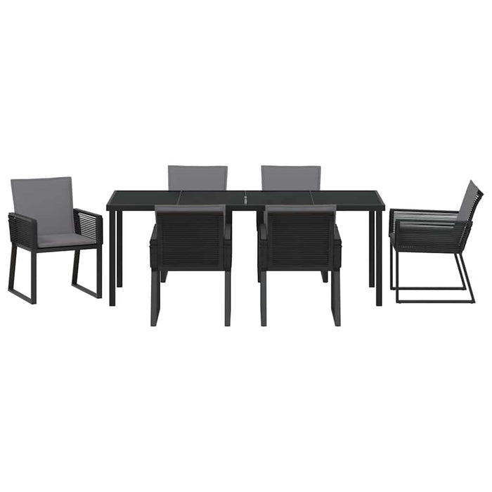 Set de masă pentru grădină 7 pcs Negru - WALTI WALTI