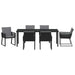 Set de masă pentru grădină 7 pcs Negru - WALTI WALTI