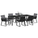 Set de masă pentru grădină 7 pcs Negru - WALTI WALTI