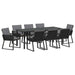 Set de masă pentru grădină 9 pcs Negru - WALTI WALTI