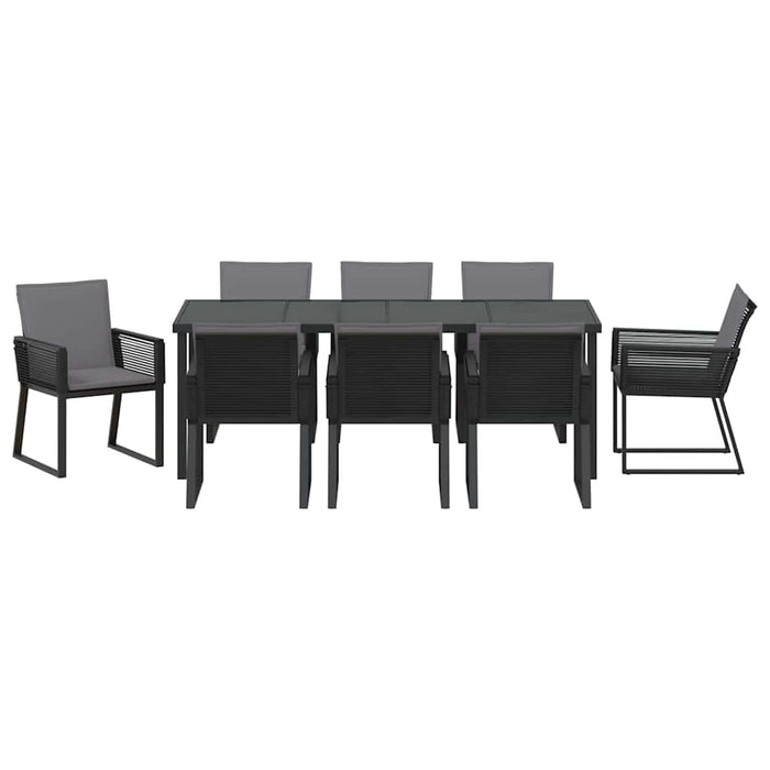 Set de masă pentru grădină 9 pcs Negru - WALTI WALTI