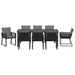 Set de masă pentru grădină 9 pcs Negru - WALTI WALTI