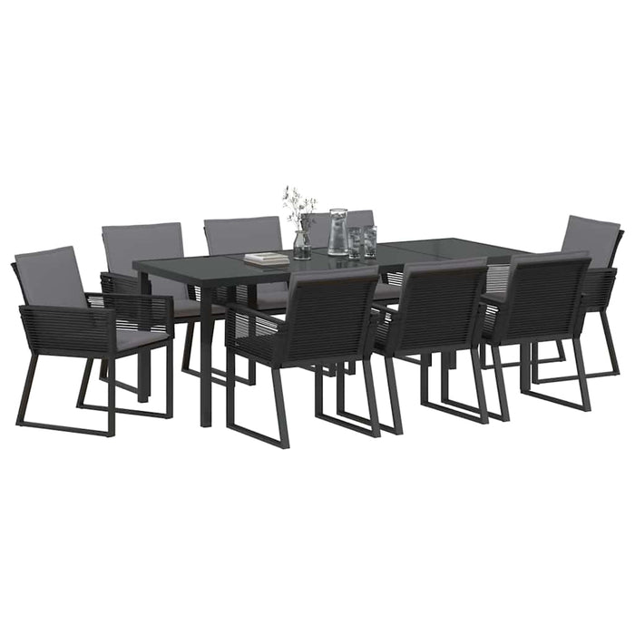 Set de masă pentru grădină 9 pcs Negru - WALTI WALTI