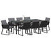 Set de masă pentru grădină 9 pcs Negru - WALTI WALTI
