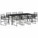 Set de masă pentru grădină 9 pcs Negru - WALTI WALTI