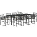 Set de masă pentru grădină 9 pcs Negru - WALTI WALTI