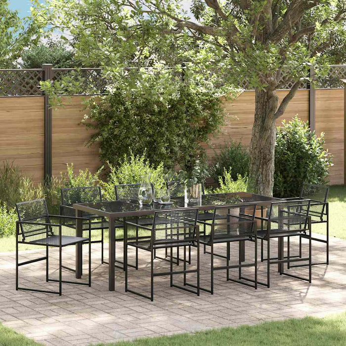 Set de masă pentru grădină 9 pcs Negru - WALTI WALTI