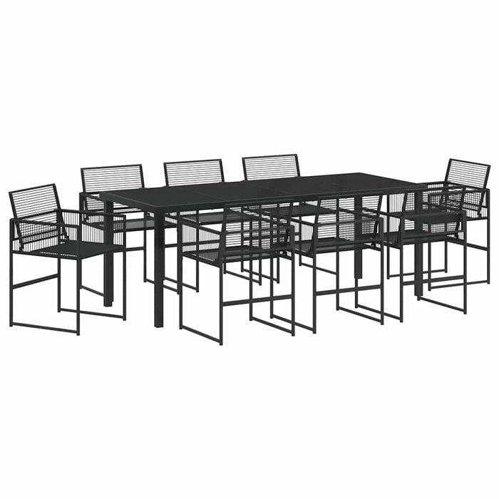 Set de masă pentru grădină 9 pcs Negru - WALTI WALTI