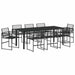 Set de masă pentru grădină 9 pcs Negru - WALTI WALTI