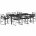 Set de masă pentru grădină 9 pcs Negru - WALTI WALTI