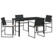 Set de masă pentru grădină 5 pcs Negru Rattan poli - WALTI WALTI