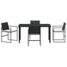 Set de masă pentru grădină 5 pcs Negru Rattan poli - WALTI WALTI