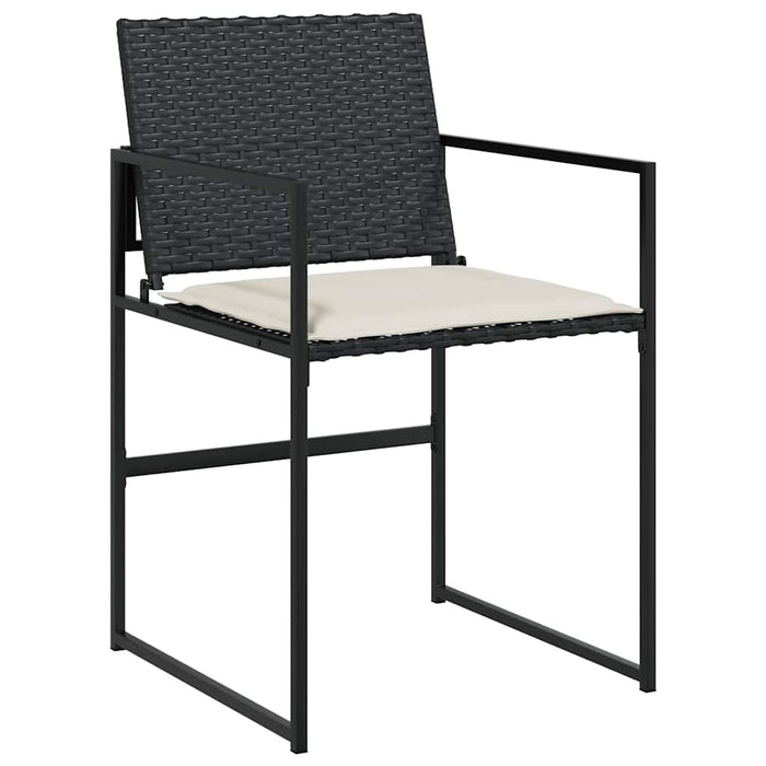 Set de masă pentru grădină 5 pcs Negru și Crem poliratan WALTI