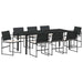Set de masă pentru grădină 9 pcs Negru - WALTI WALTI