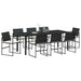 Set de masă pentru grădină 9 pcs Negru - WALTI WALTI
