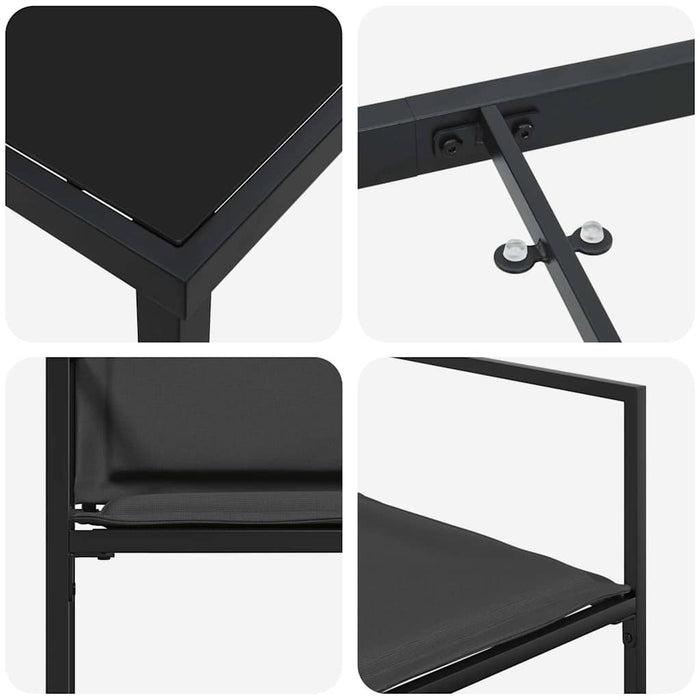 Set de masă pentru grădină 9 pcs Negru - WALTI WALTI