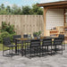 Set de masă pentru grădină 9 pcs Negru - WALTI WALTI