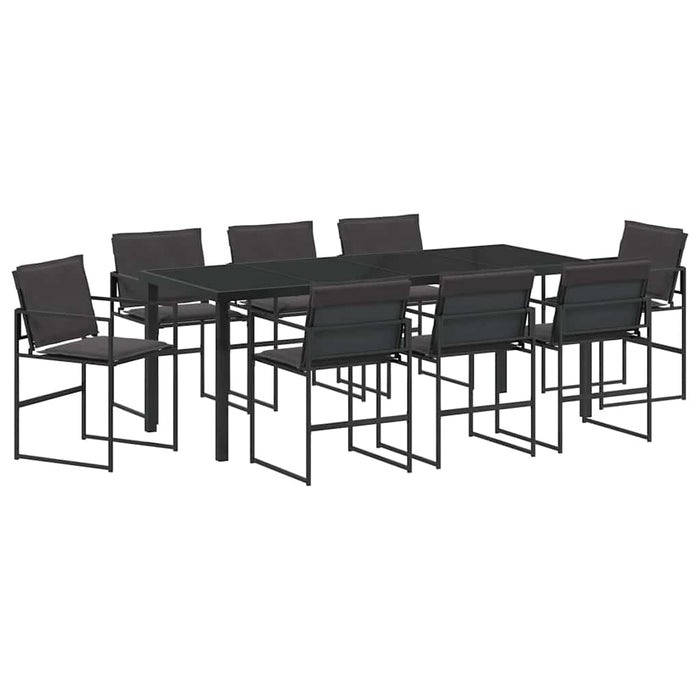 Set de masă pentru grădină 9 pcs Negru - WALTI WALTI