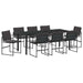 Set de masă pentru grădină 9 pcs Negru - WALTI WALTI