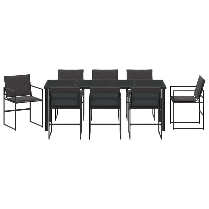 Set de masă pentru grădină 9 pcs Negru - WALTI WALTI