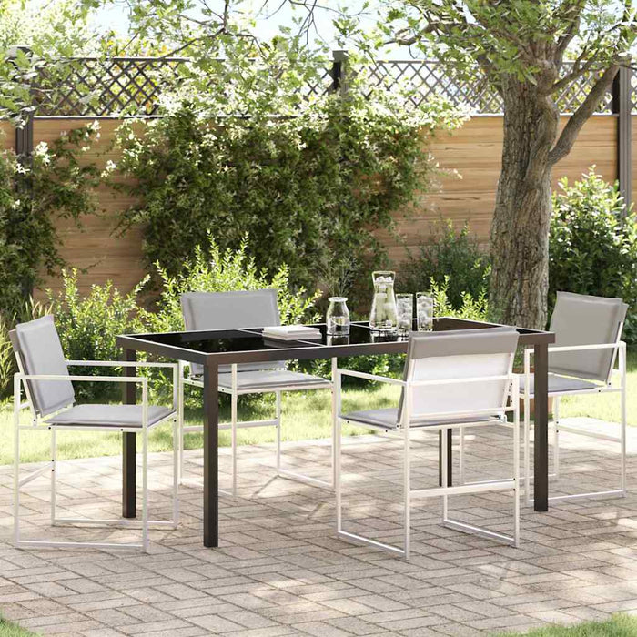 Set de masă pentru grădină 5 pcs Alb 160 x 80 x 73 cm WALTI