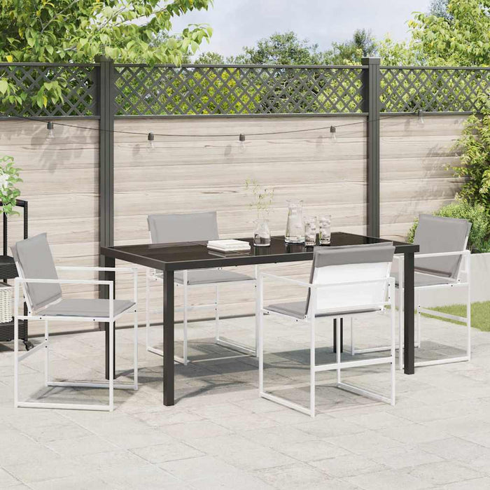 Set de masă pentru grădină 5 pcs Alb 160 x 80 x 73 cm WALTI
