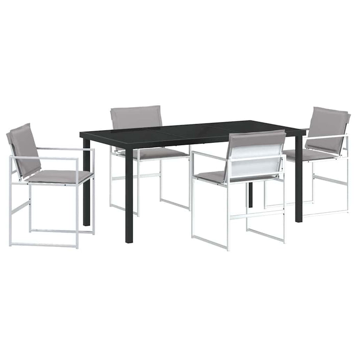 Set de masă pentru grădină 5 pcs Alb 160 x 80 x 73 cm WALTI